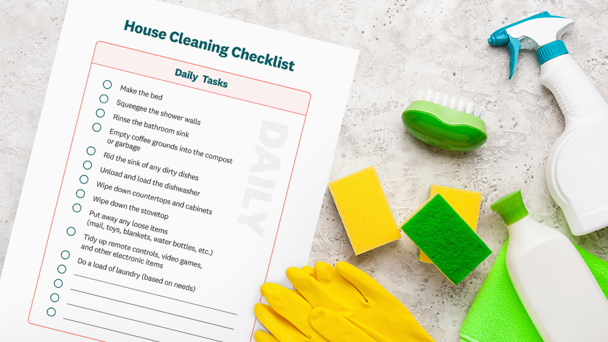 house cleaning checklist