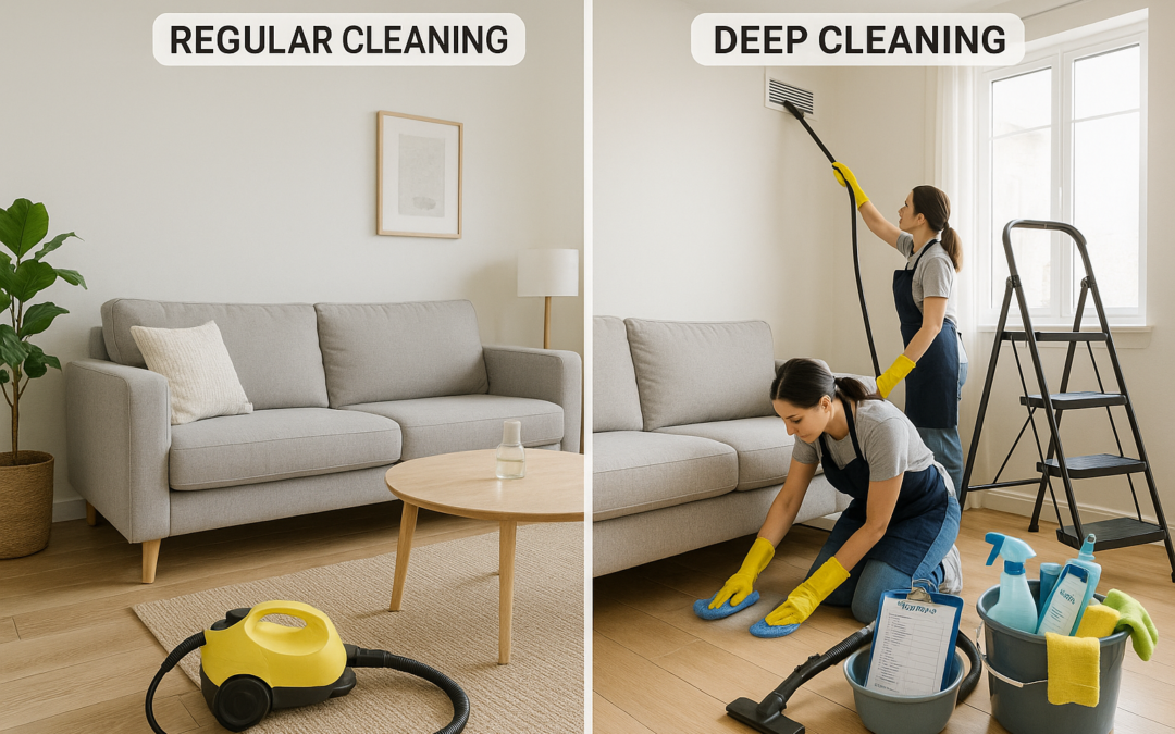 deep cleaning vs. regular cleaning